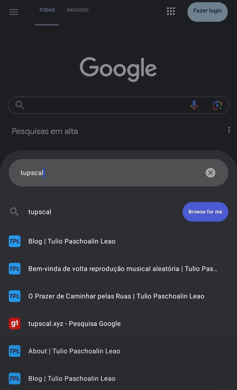 A screenshot of the Arc Search browser on Android, showing the search bar